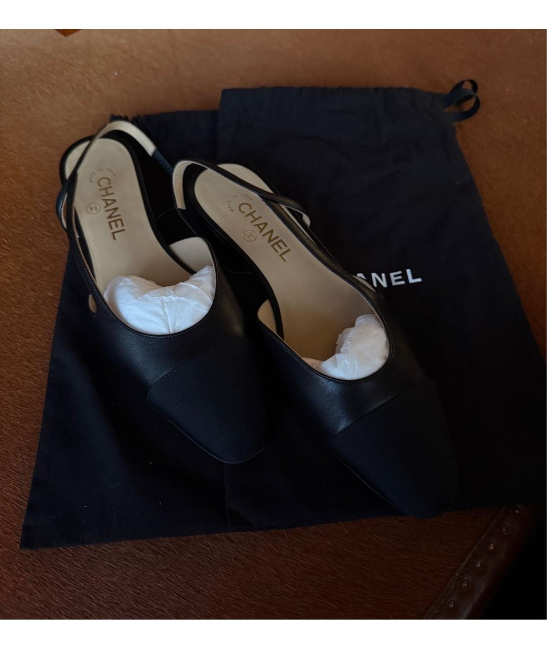 CHANEL Черные кожаные туфли, фото 3