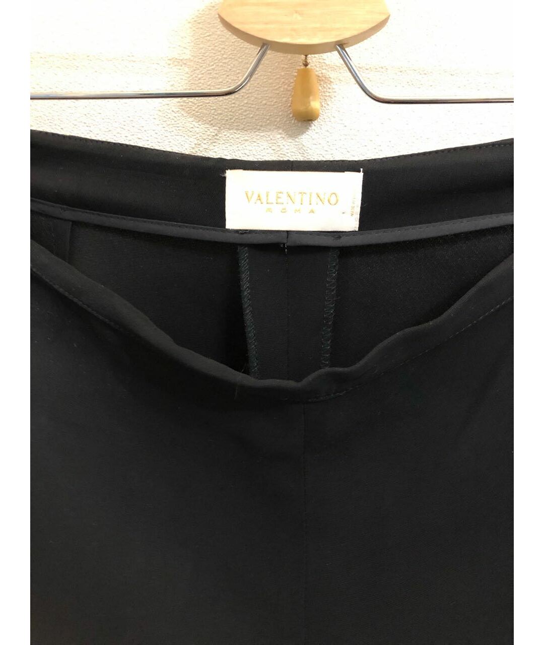 VALENTINO ROMA Черные вискозные прямые брюки, фото 3