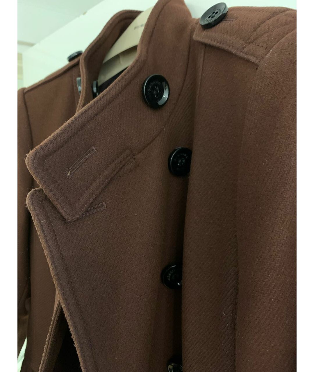 BURBERRY BRIT Бордовое шерстяное пальто, фото 4