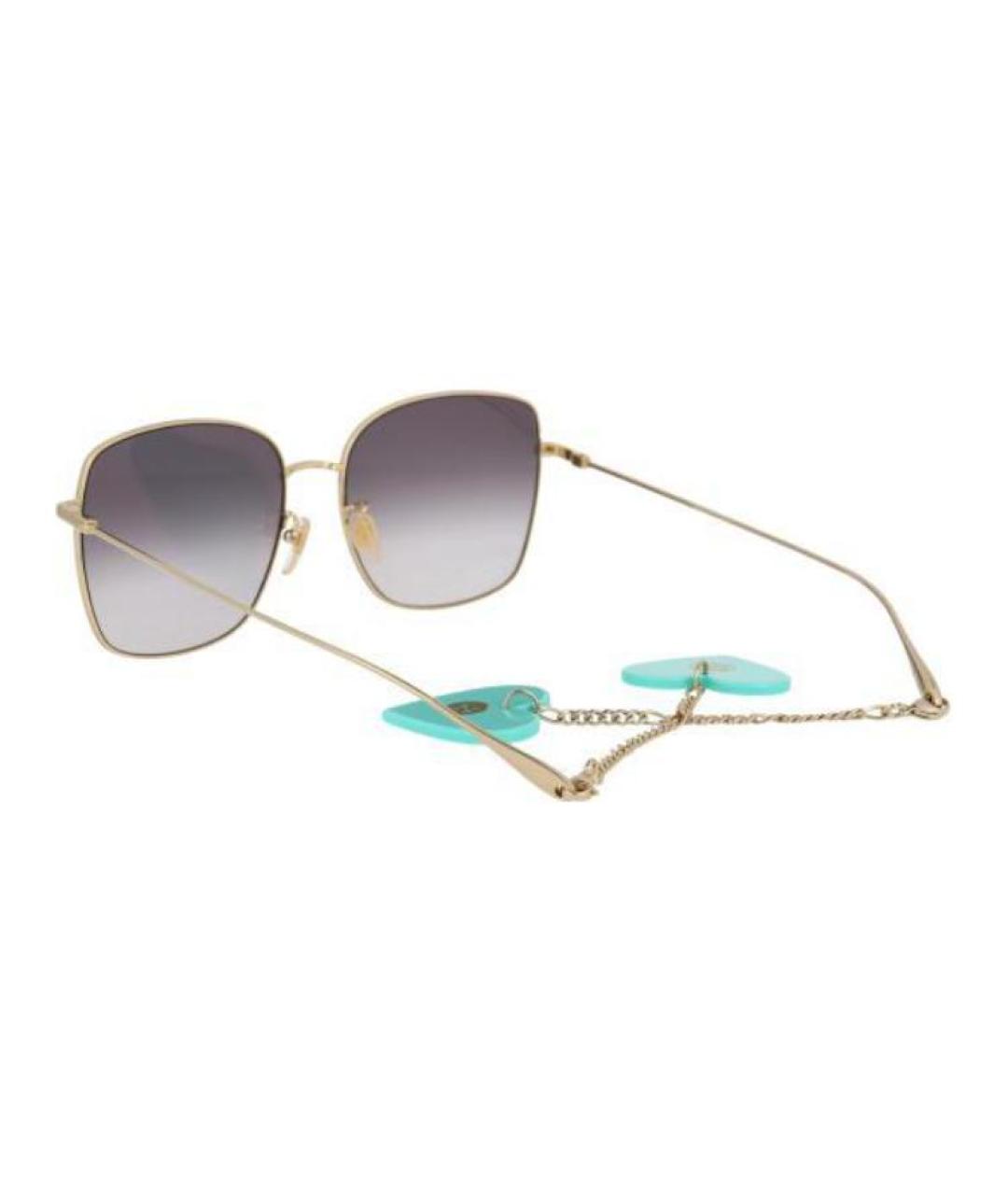 GUCCI Золотые металлические солнцезащитные очки, фото 2