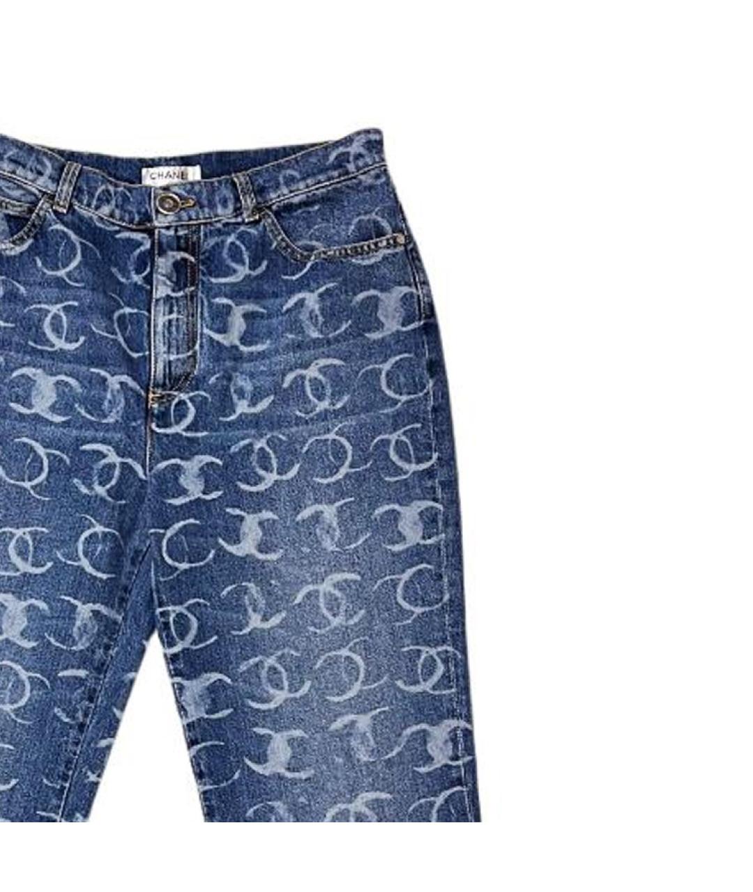 CHANEL Темно-синие хлопковые прямые джинсы, фото 4