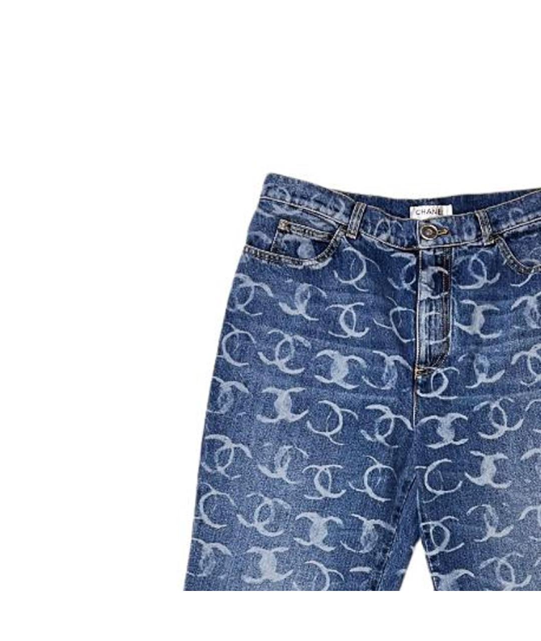 CHANEL Темно-синие хлопковые прямые джинсы, фото 3