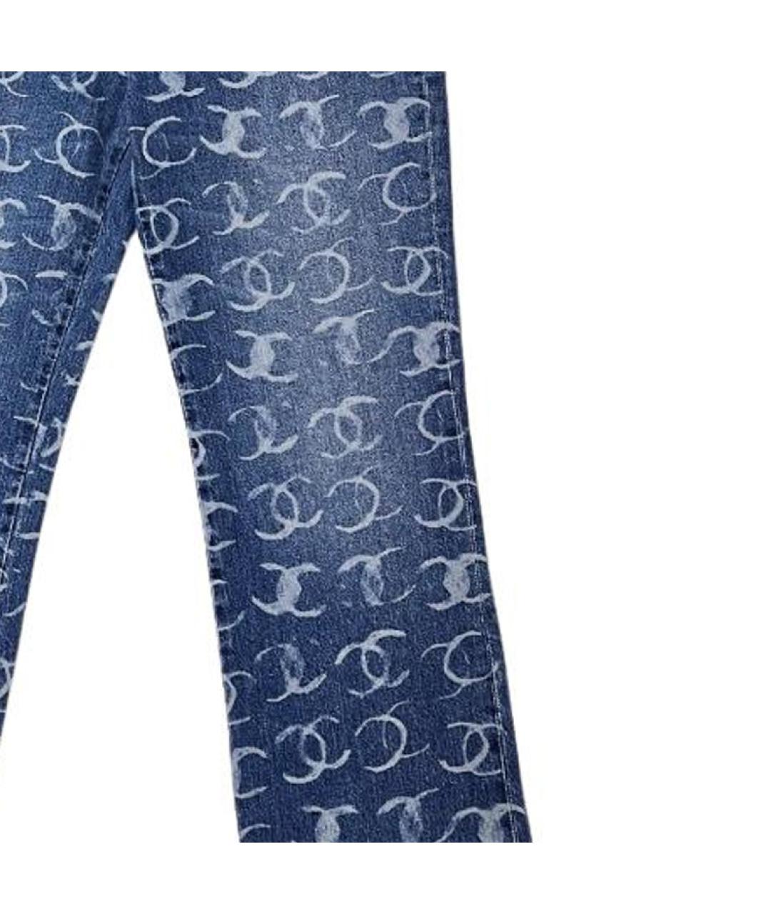 CHANEL Темно-синие хлопковые прямые джинсы, фото 6