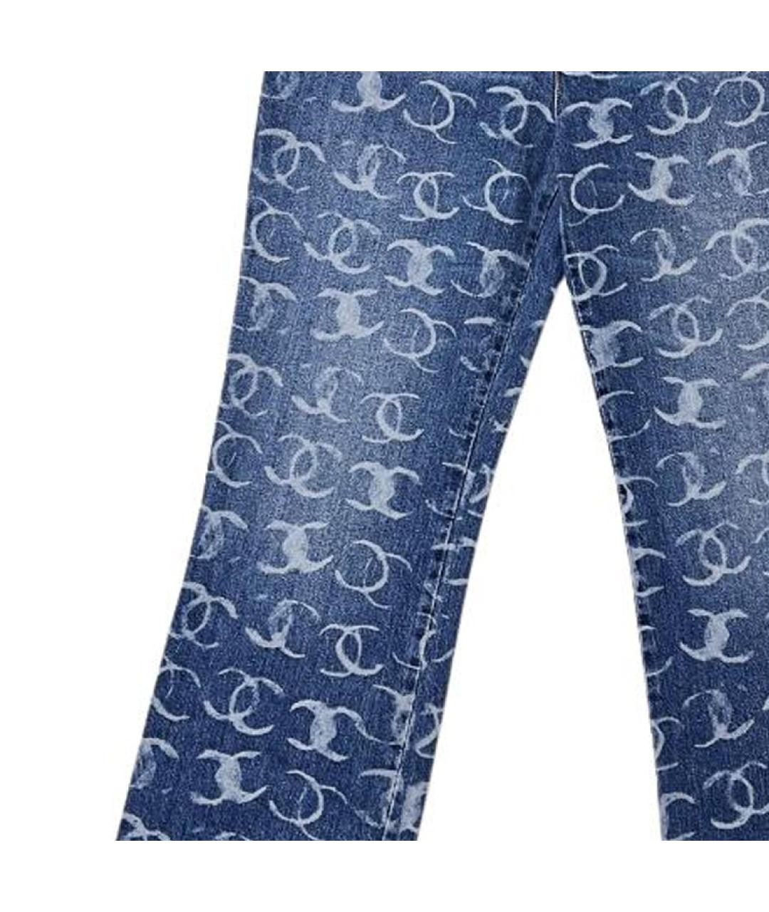 CHANEL Темно-синие хлопковые прямые джинсы, фото 5