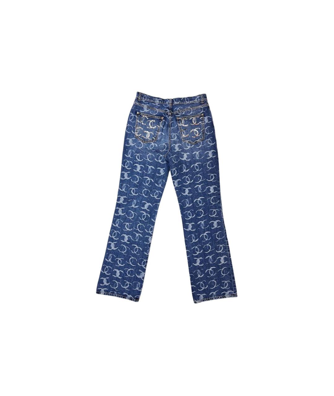 CHANEL Темно-синие хлопковые прямые джинсы, фото 2