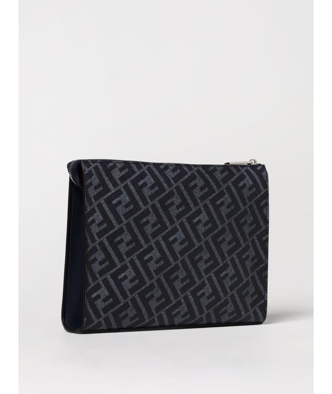 FENDI Темно-синяя кожаная папка для документов, фото 3