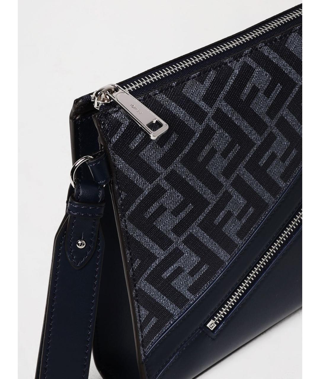 FENDI Темно-синяя кожаная папка для документов, фото 4