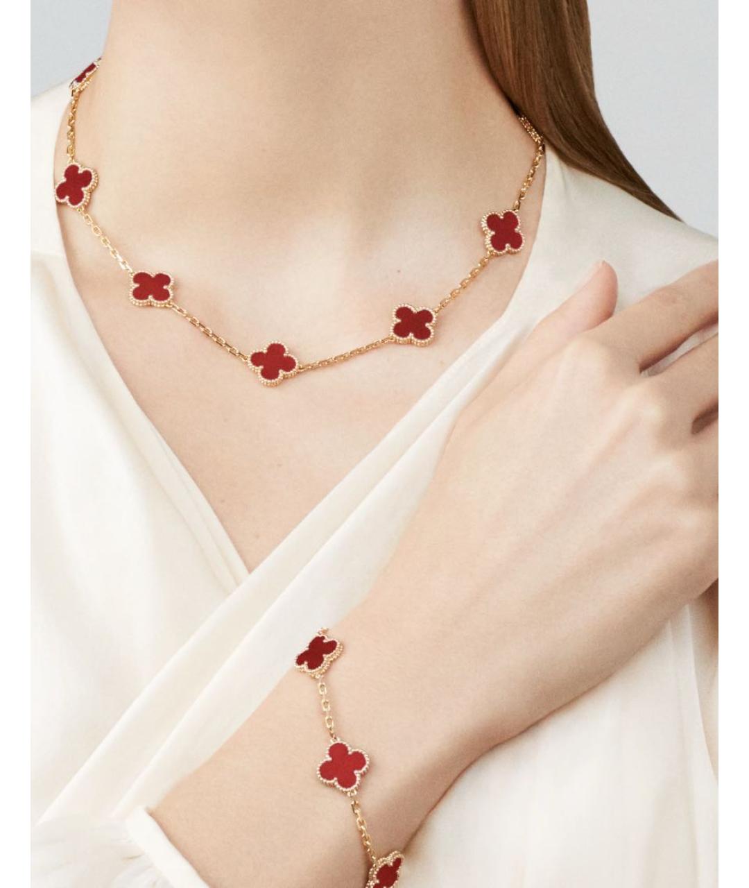 VAN CLEEF & ARPELS Бордовое колье из желтого золота, фото 2