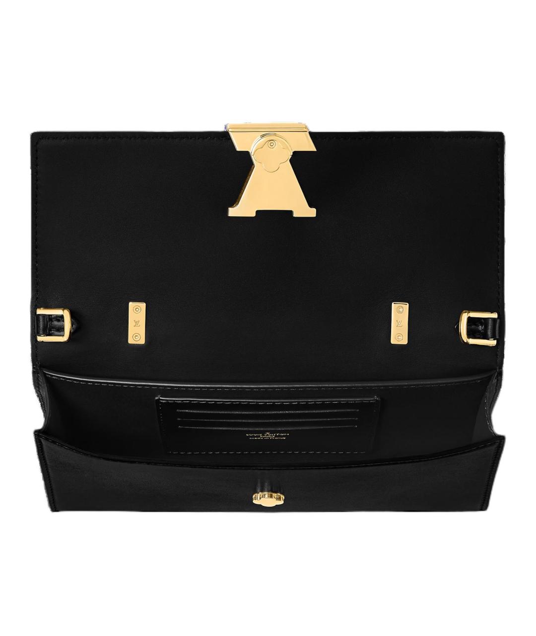 LOUIS VUITTON Черная кожаная сумка через плечо, фото 4