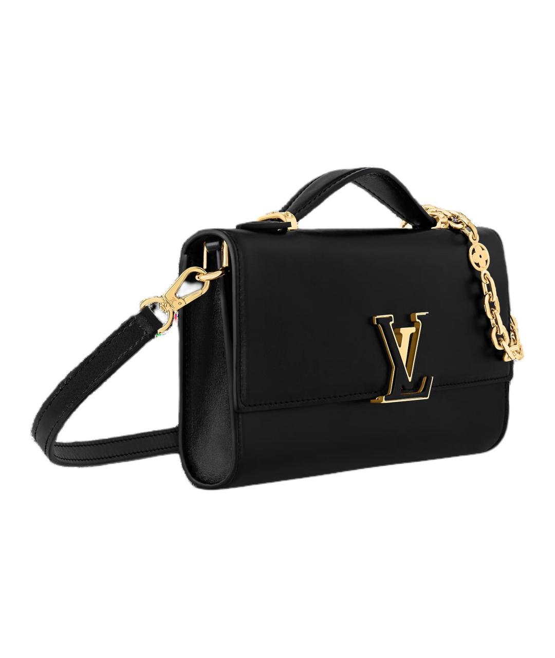 LOUIS VUITTON Черная кожаная сумка через плечо, фото 2