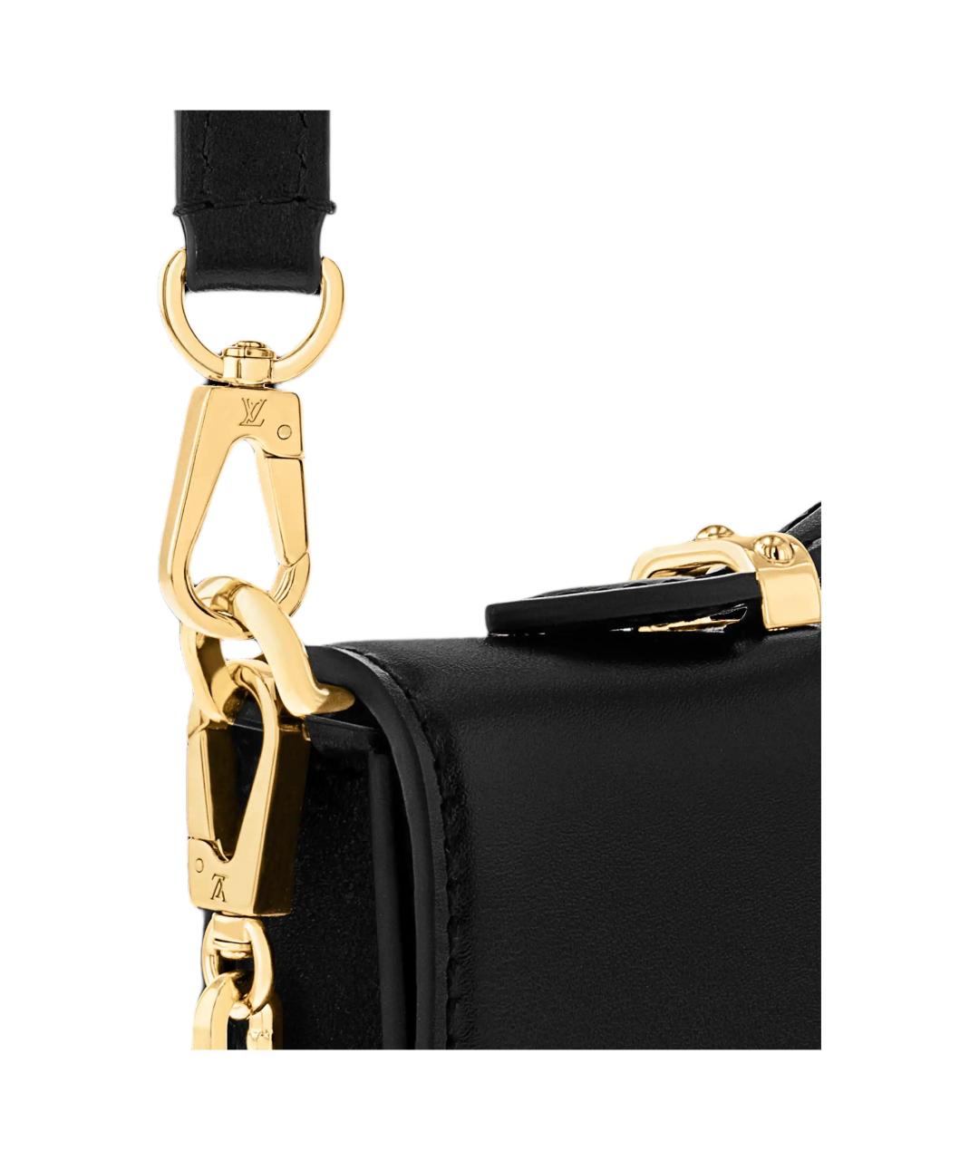 LOUIS VUITTON Черная кожаная сумка через плечо, фото 5