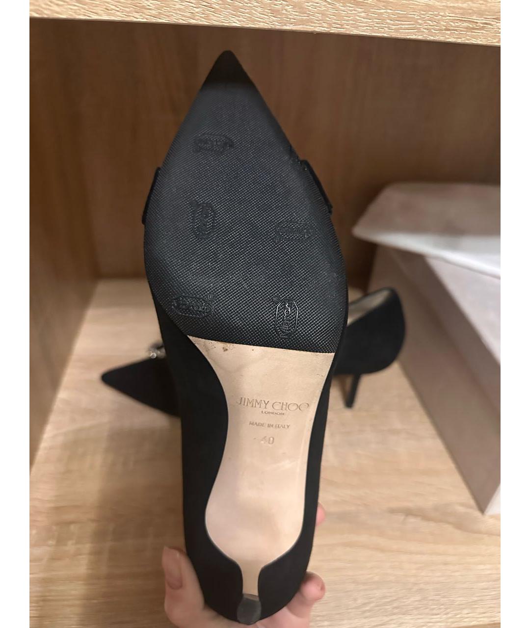 JIMMY CHOO Черные замшевые туфли, фото 3