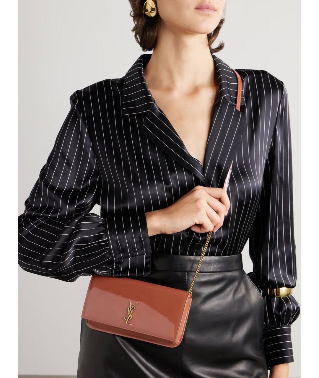 SAINT LAURENT Кожаная сумка через плечо, фото 6