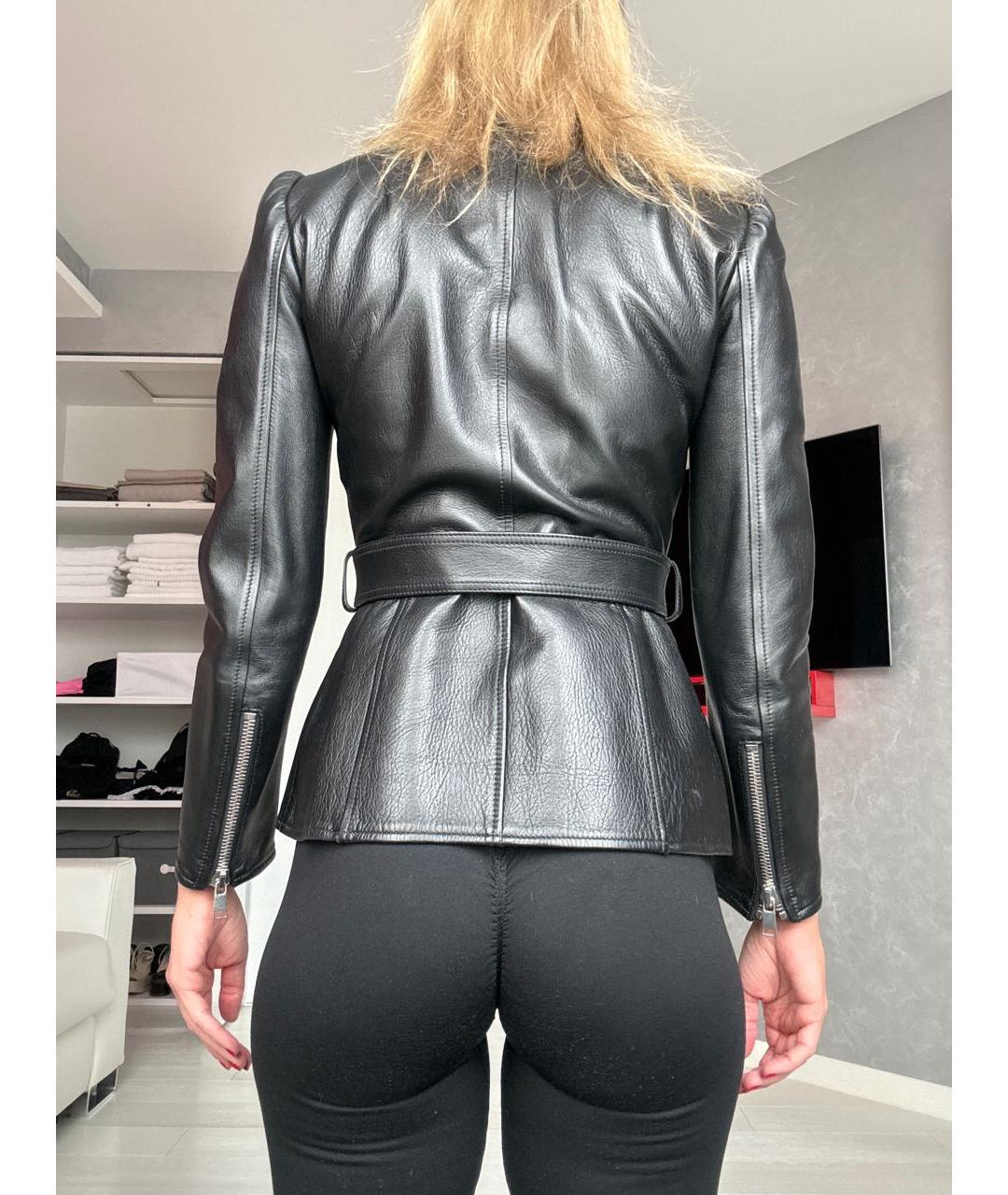 MCQ ALEXANDER MCQUEEN Черная кожаная куртка, фото 7
