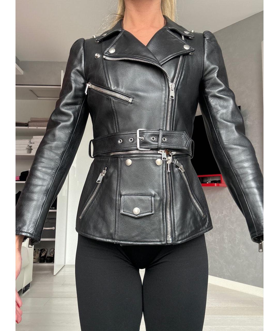 MCQ ALEXANDER MCQUEEN Черная кожаная куртка, фото 6