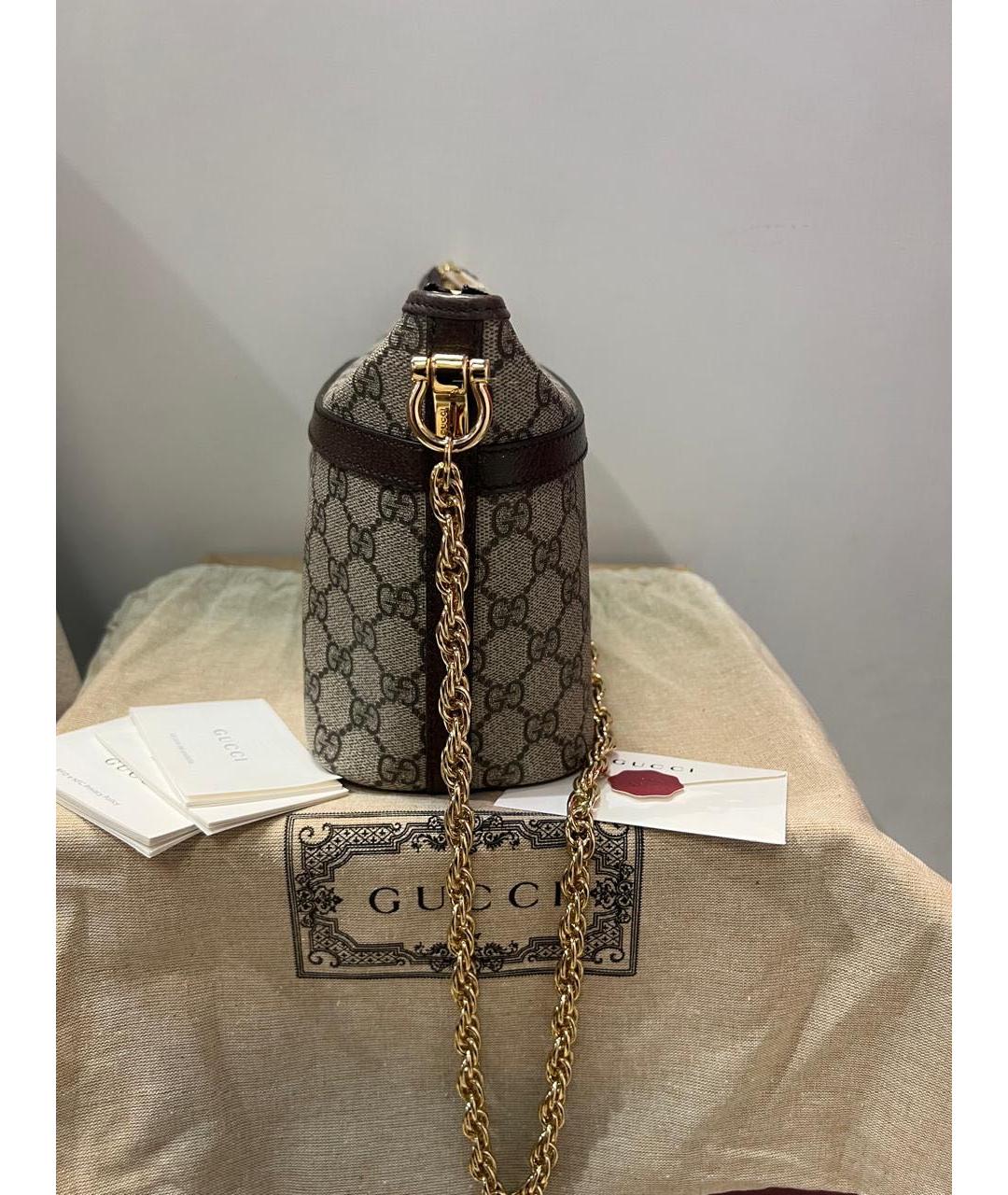 GUCCI Бежевая кожаная сумка через плечо, фото 3