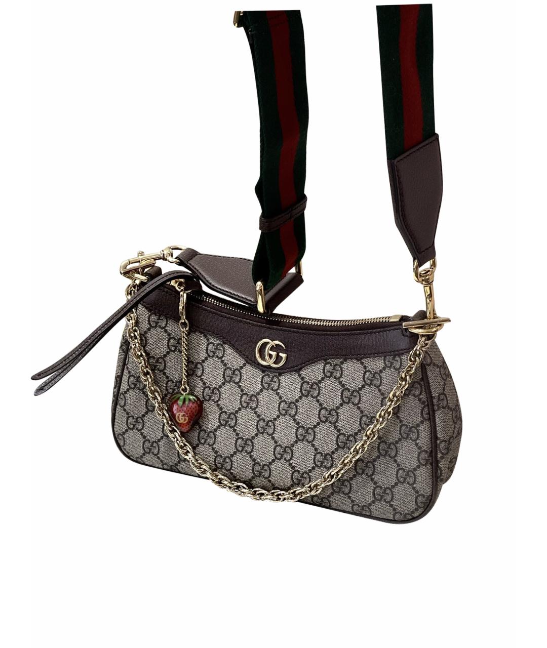 GUCCI Коричневая деним сумка через плечо, фото 1