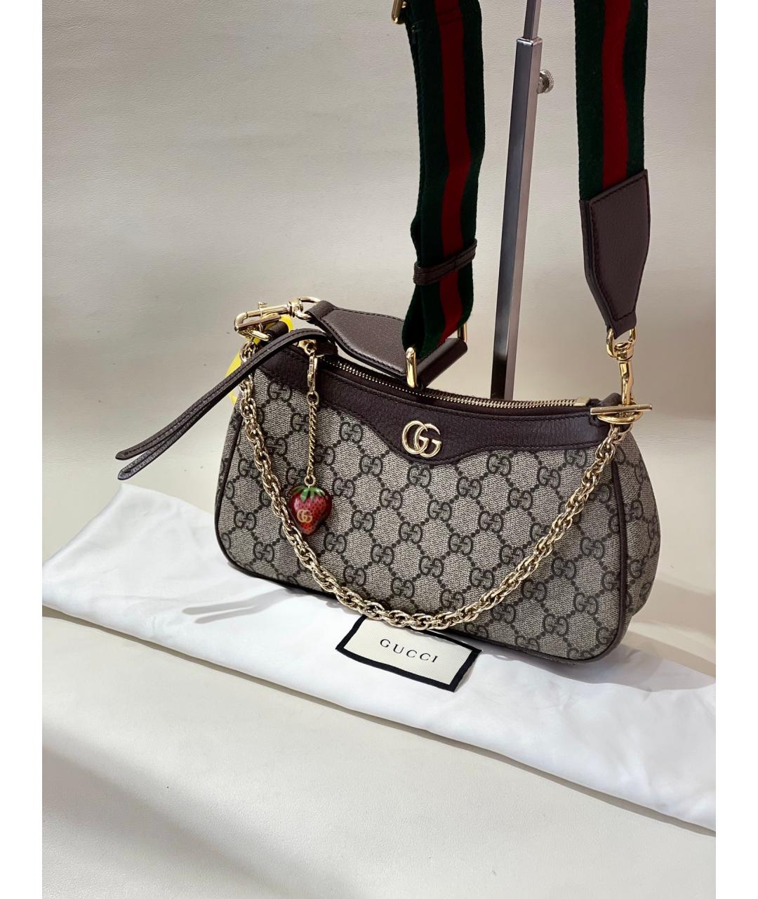 GUCCI Коричневая деним сумка через плечо, фото 7