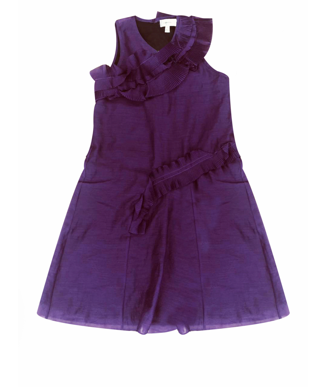 CARVEN Фиолетовое шелковое коктейльное платье, фото 1