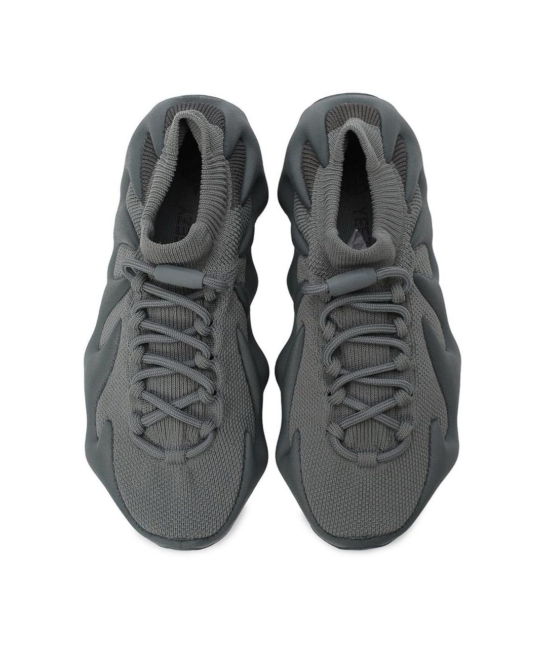 ADIDAS YEEZY Антрацитовые текстильные низкие кроссовки / кеды, фото 3