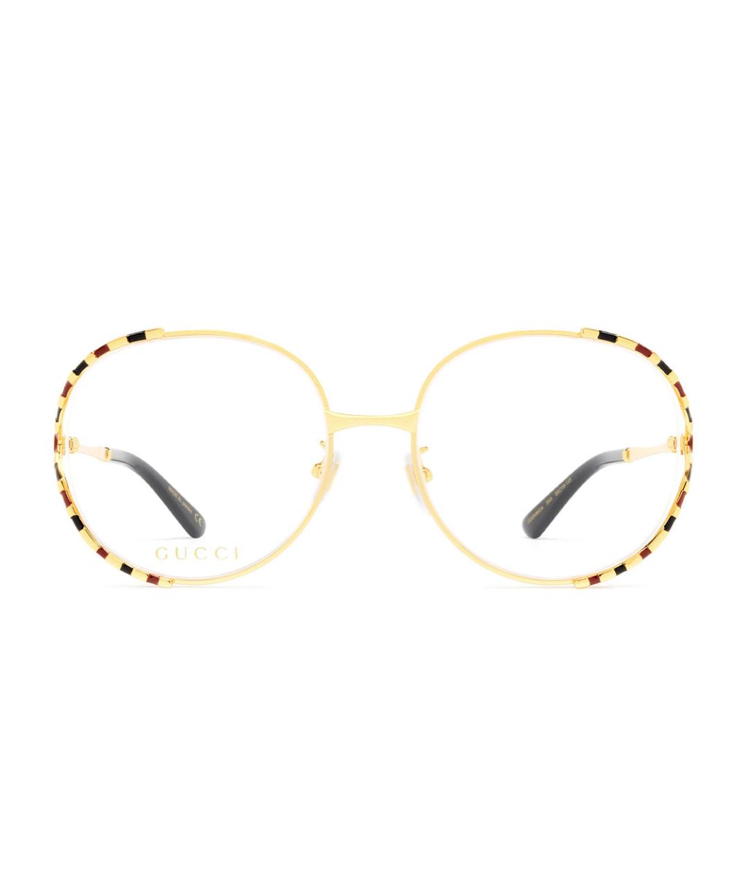 GUCCI Золотые металлические солнцезащитные очки, фото 2