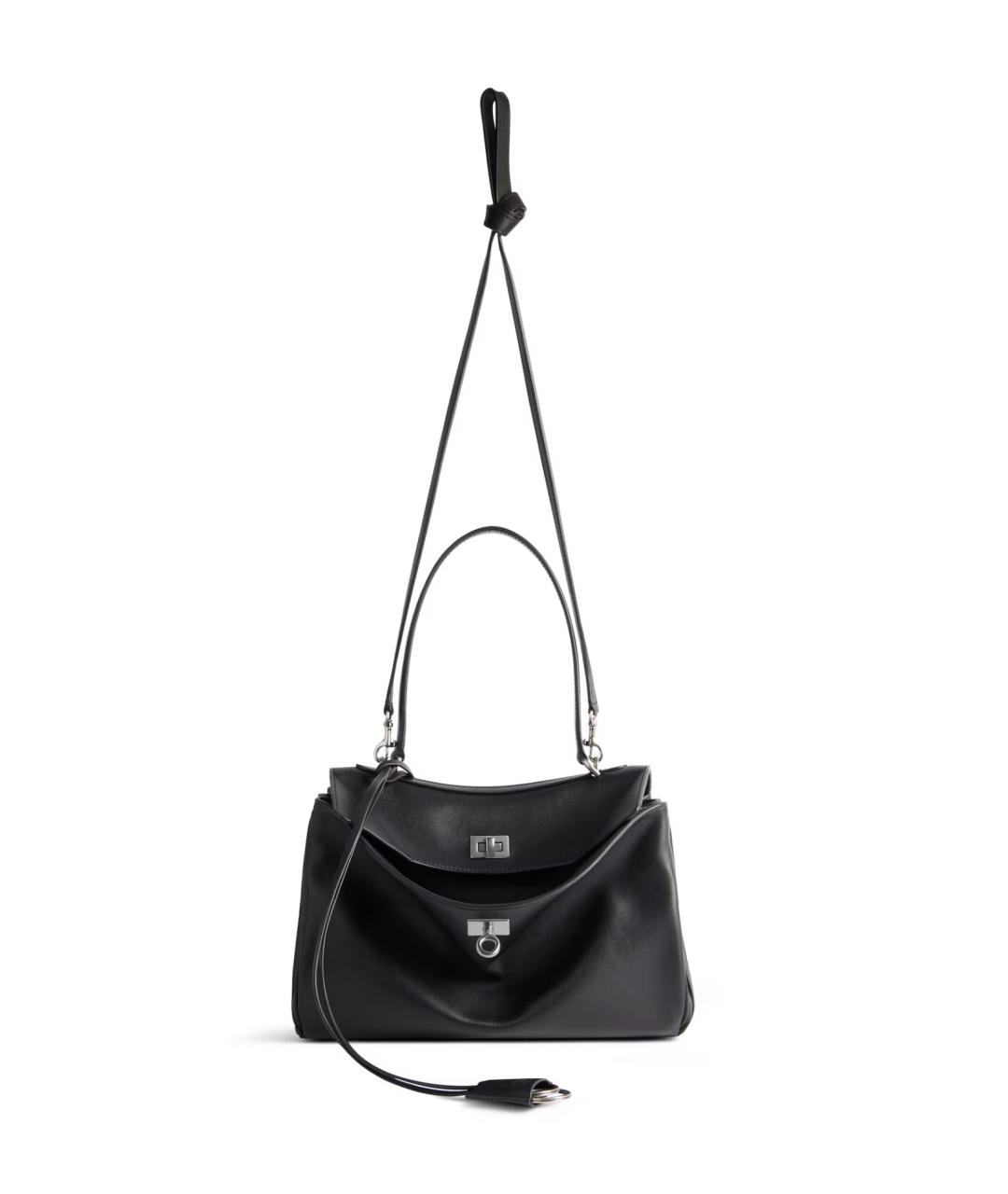 BALENCIAGA Черная кожаная сумка тоут, фото 7