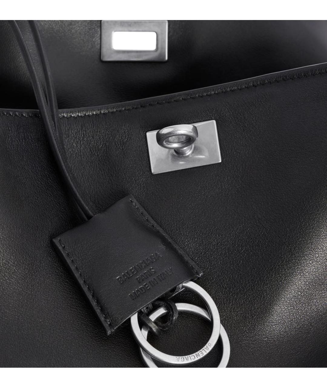 BALENCIAGA Черная кожаная сумка тоут, фото 3