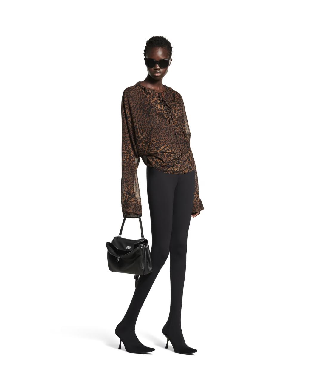 BALENCIAGA Черная кожаная сумка тоут, фото 4