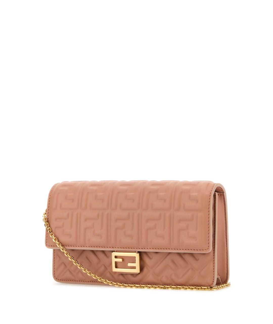 FENDI Розовый кожаный кошелек, фото 2