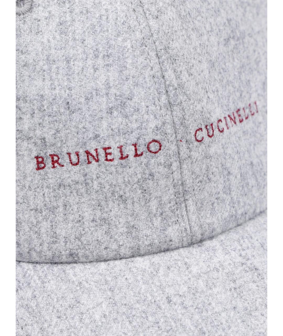 BRUNELLO CUCINELLI Серая шерстяная кепка/бейсболка, фото 3