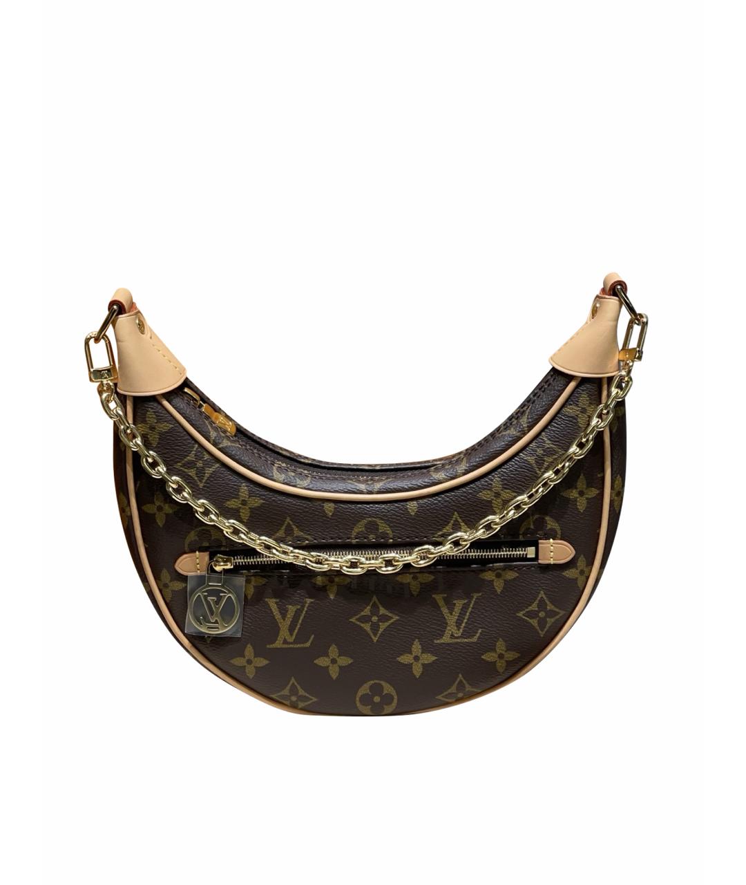 LOUIS VUITTON Коричневая кожаная сумка через плечо, фото 1