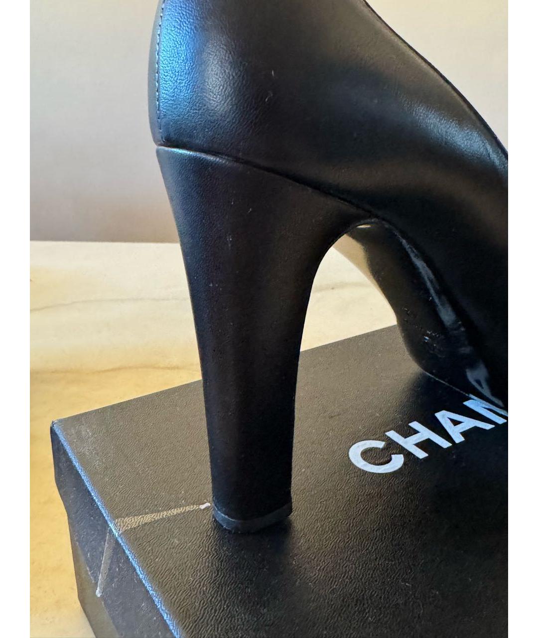CHANEL Черные кожаные туфли, фото 3