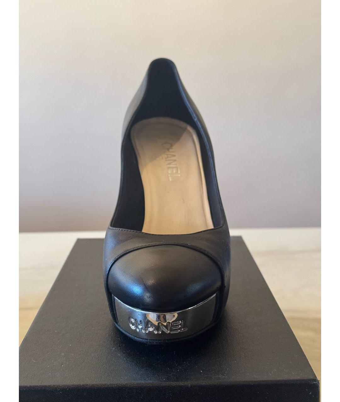 CHANEL Черные кожаные туфли, фото 2
