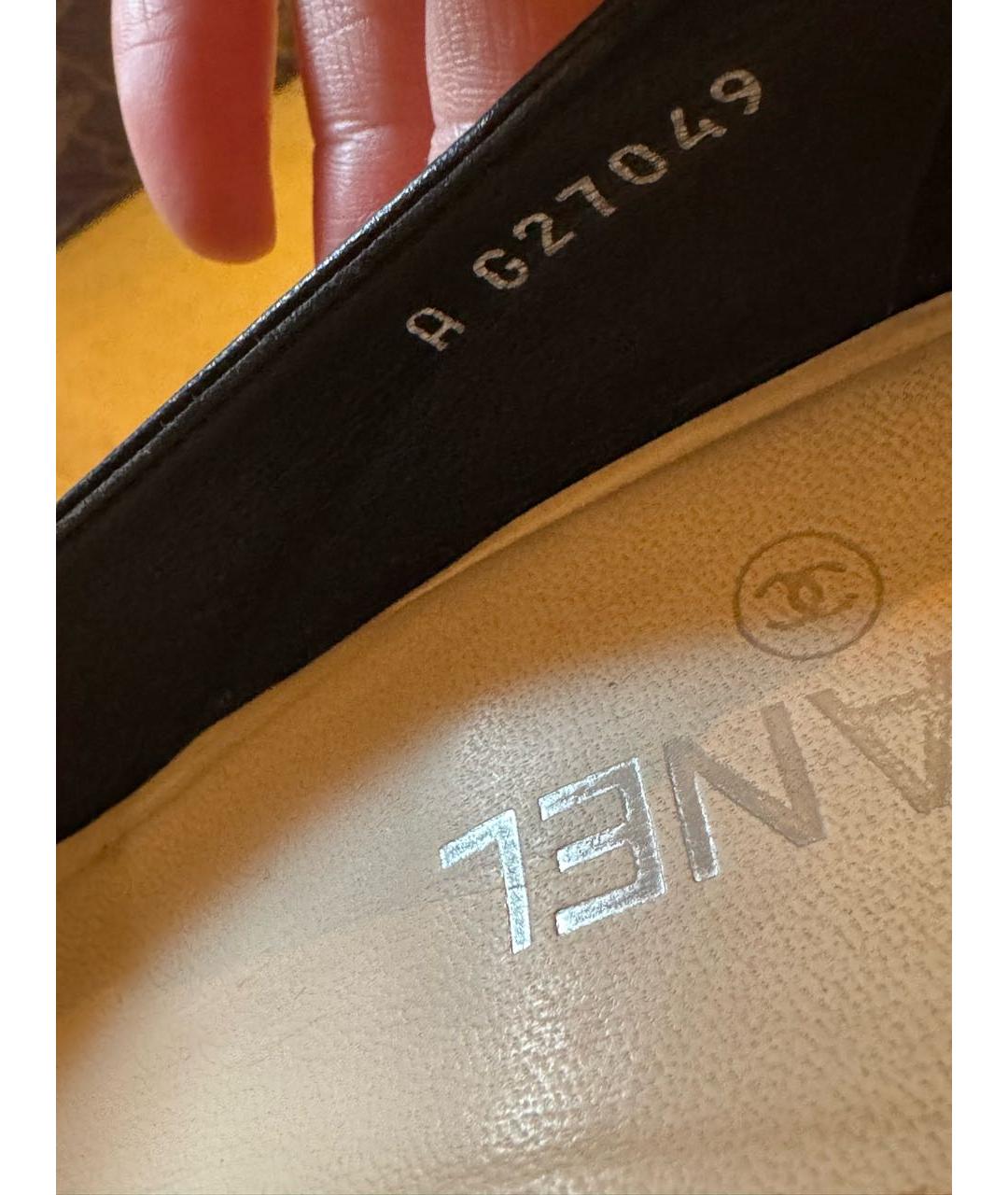CHANEL Черные кожаные туфли, фото 7