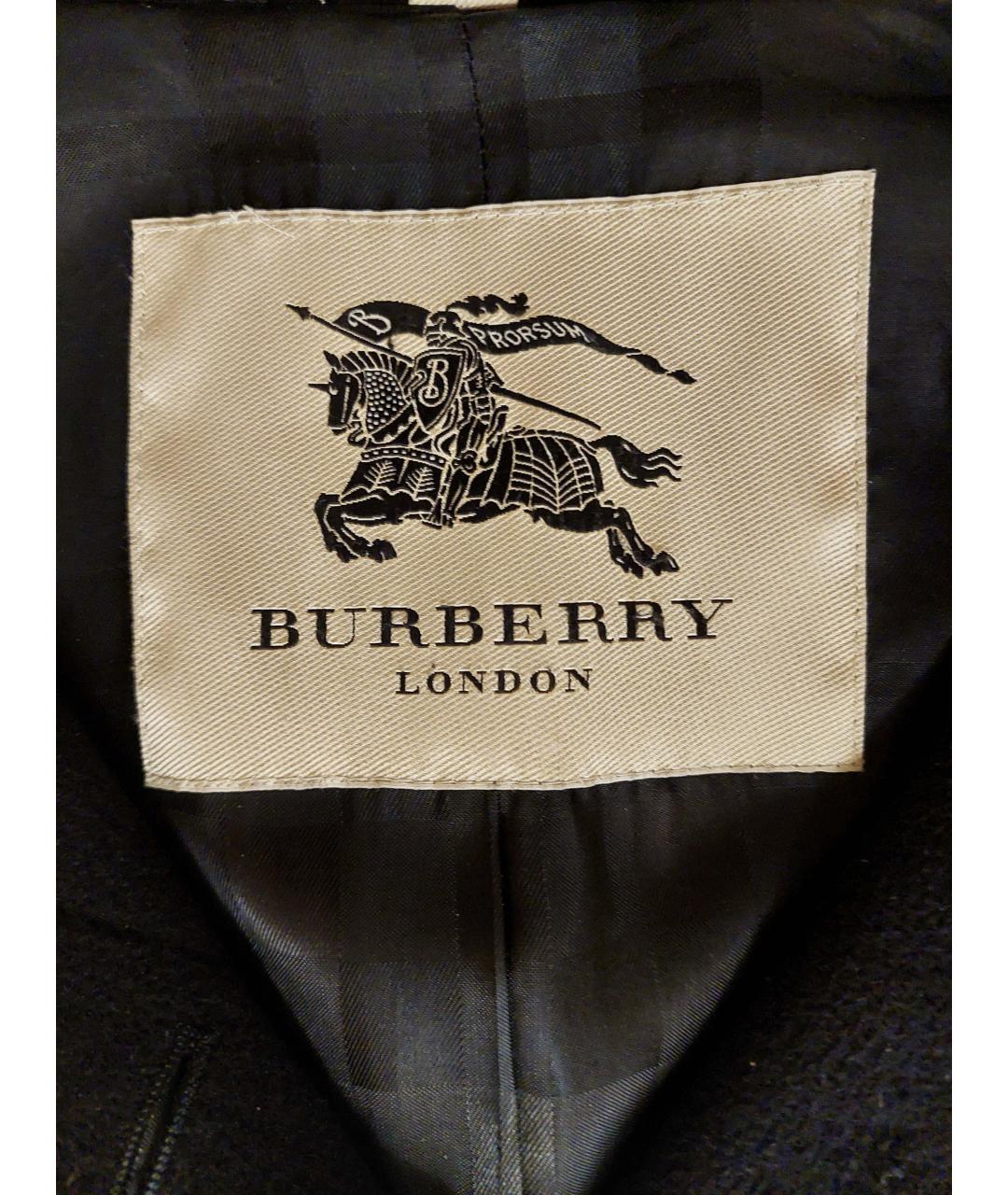 BURBERRY Черное шерстяное пальто, фото 2