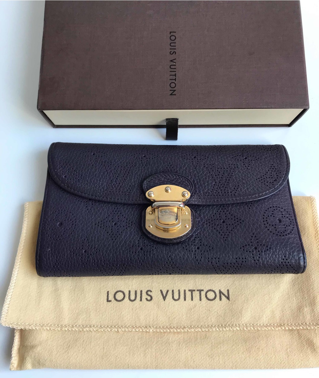LOUIS VUITTON PRE-OWNED Фиолетовый кожаный кошелек, фото 9