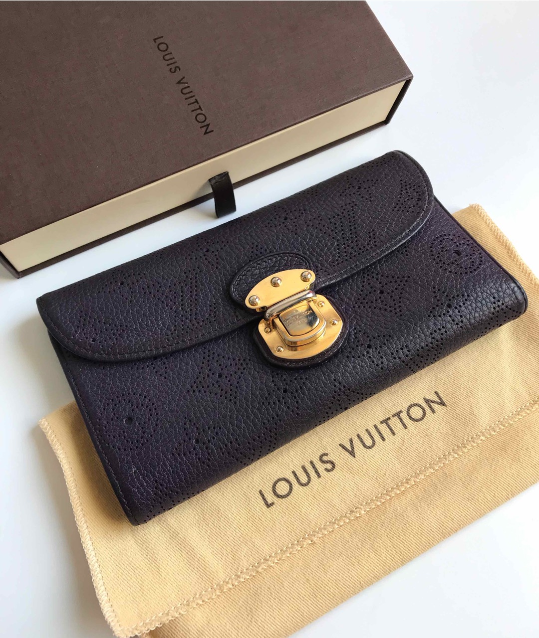 LOUIS VUITTON PRE-OWNED Фиолетовый кожаный кошелек, фото 3