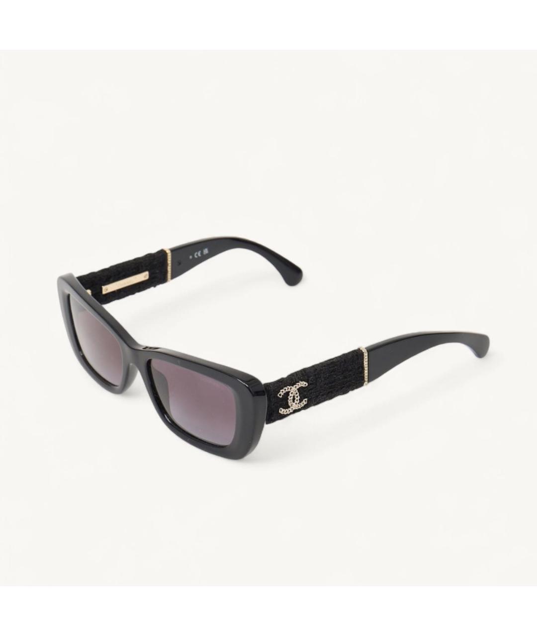 CHANEL Черные пластиковые солнцезащитные очки, фото 7