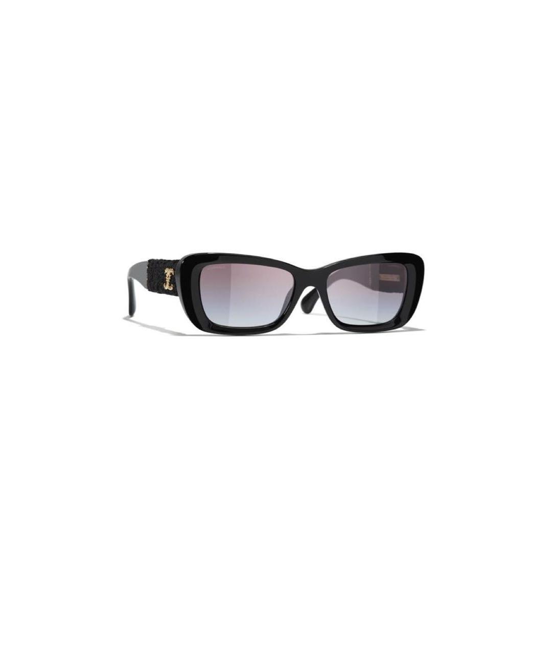 CHANEL Черные пластиковые солнцезащитные очки, фото 1