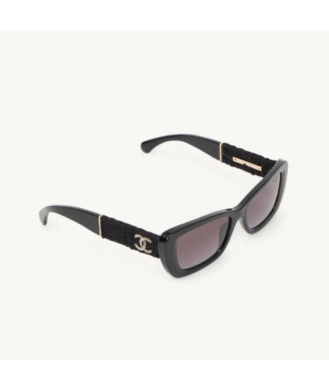 CHANEL Черные пластиковые солнцезащитные очки, фото 6