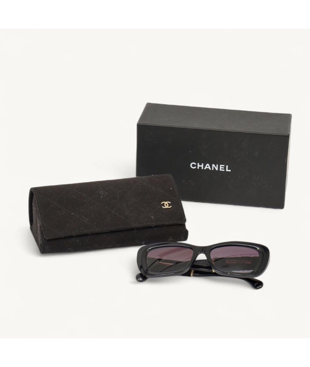 CHANEL Черные пластиковые солнцезащитные очки, фото 8