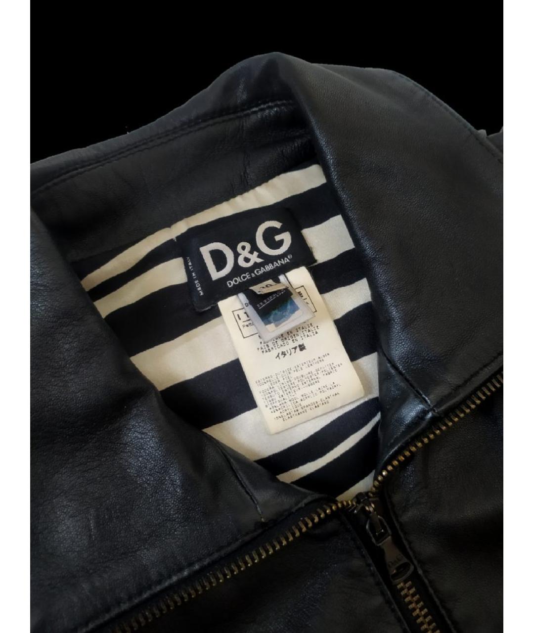 DOLCE&GABBANA Черная кожаная куртка, фото 4