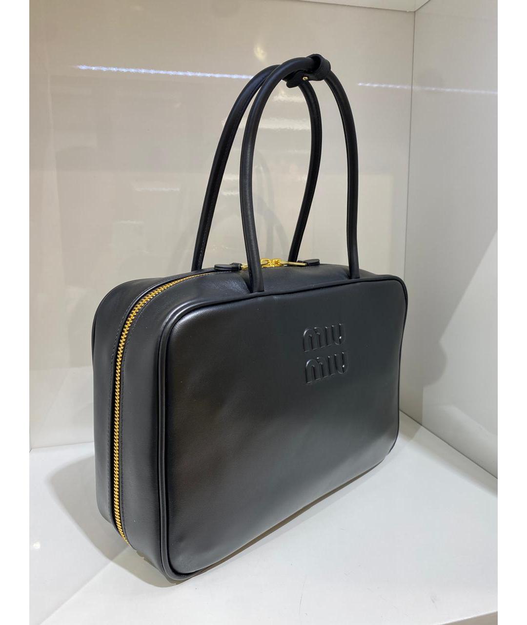 MIU MIU Черная кожаная сумка тоут, фото 2