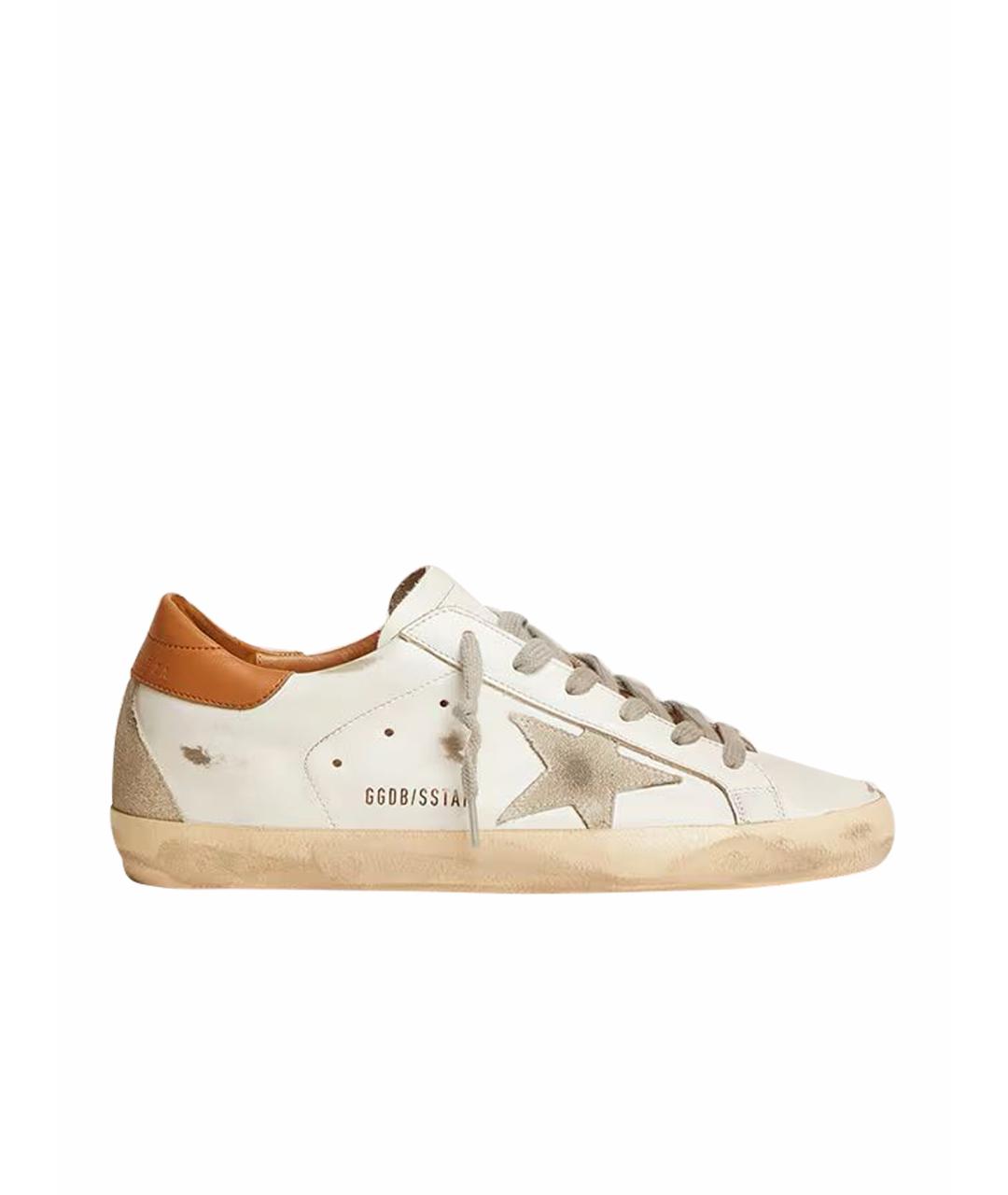 GOLDEN GOOSE DELUXE BRAND Бежевые кожаные низкие кроссовки / кеды, фото 1