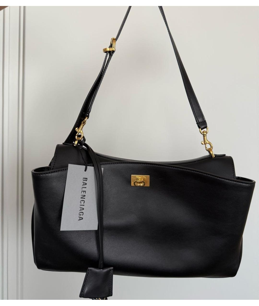 BALENCIAGA Черная кожаная сумка через плечо, фото 2