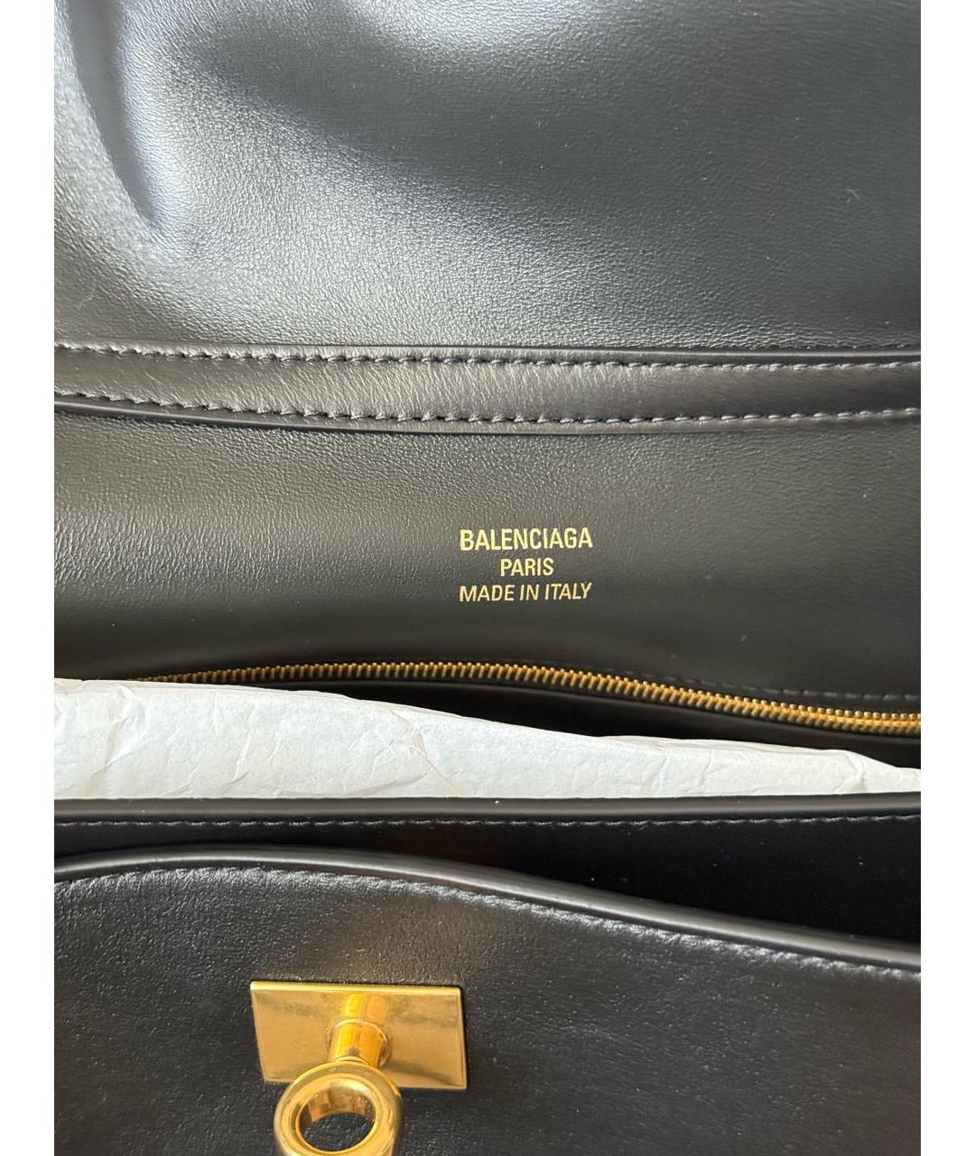 BALENCIAGA Черная кожаная сумка через плечо, фото 4
