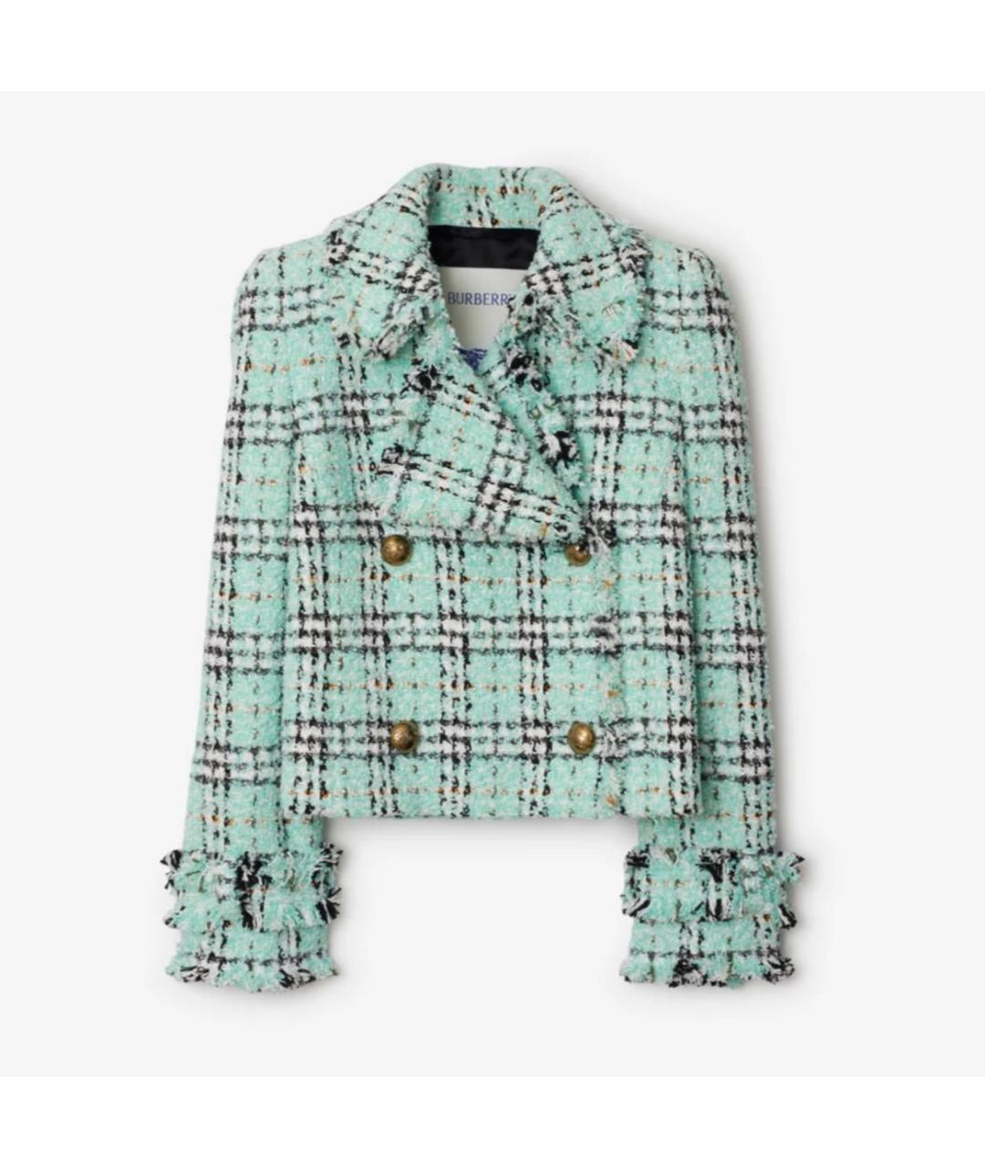 CHANEL Бирюзовый твидовый жакет/пиджак, фото 5
