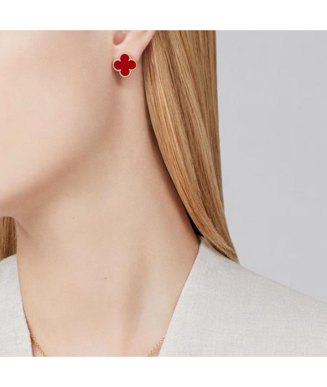 VAN CLEEF & ARPELS Красные серьги из желтого золота, фото 2