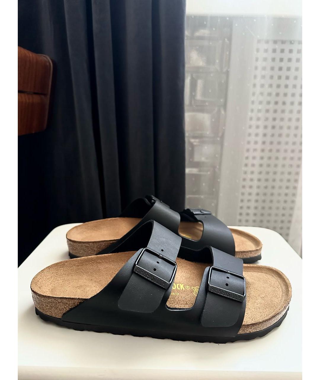 BIRKENSTOCK Черные сандалии из искусственной кожи, фото 9