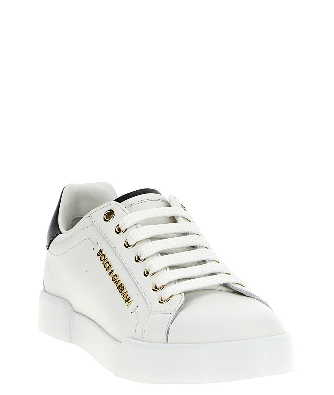 DOLCE&GABBANA Белые кожаные кеды, фото 2